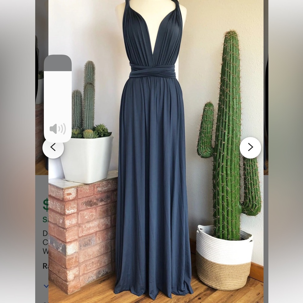 Dusk blue infinity wrap bridesmaid dress one size fits all